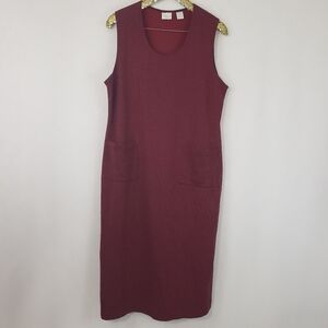 Vintage 90s Studio C Womens Plus Size Long Red Plaid Jumper Dress sz 24W Preppy